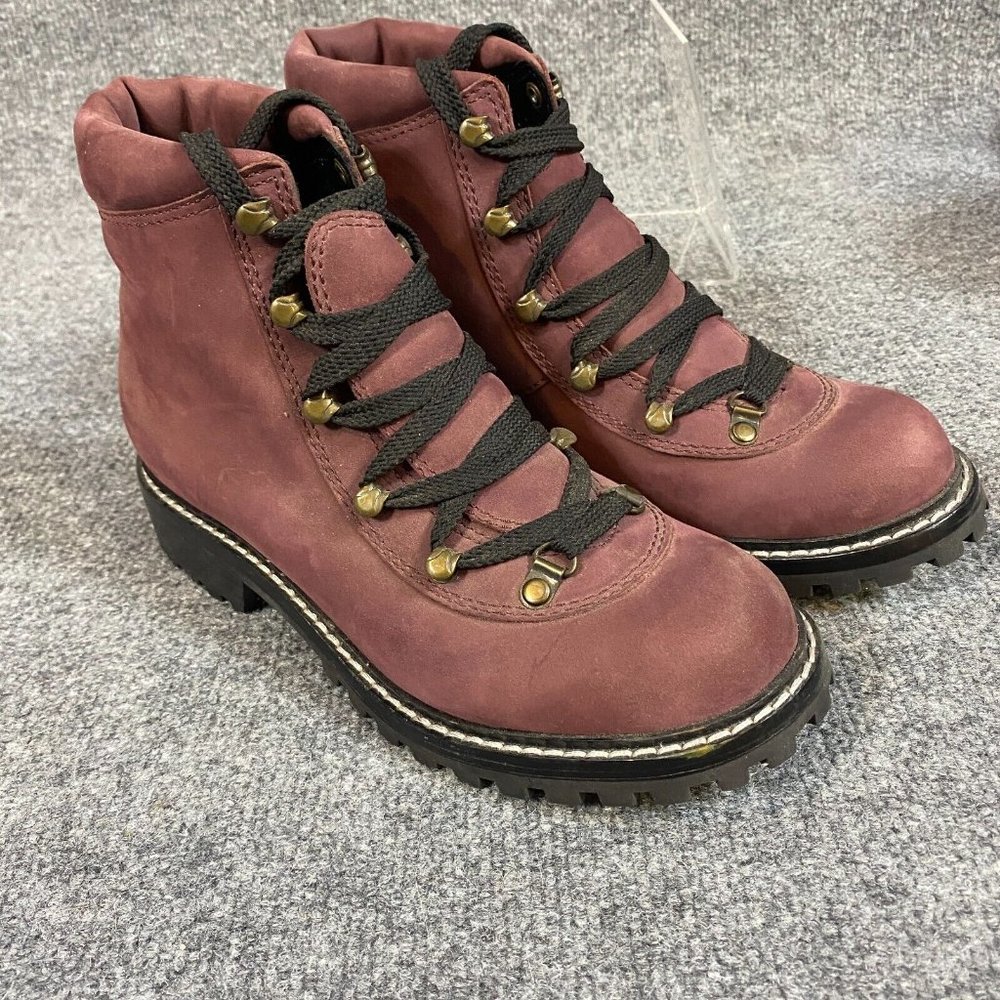 MARC By MARC JACOBS Womens Boots 9 / 40 Red Suede Speed Lace Hikers NEW - Picture 3 of 9